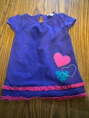 Hartstrings Purple Dress with Pink and Teal Heart Accents